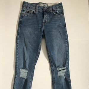 Topshop Petite Moto High Waist Ankle Grazer